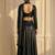 Black All-over Sequin Work Straight Cut Lehenga with Full Sleeve Blouse