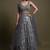 Elegant Grey Heavy Sequin Embroidered A-Line Lehenga with Sweetheart Neck Blouse