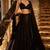Black  Sequin Embroidered A-Line Lehenga with Sweetheart Neck Blouse