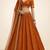 Rust Orange Self-Weave Sequin A-Line Lehenga with Embroidered Zari Border