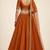 Rust Orange Self-Weave Sequin A-Line Lehenga with Embroidered Zari Border