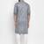 Grey solid cotton blend straight kurta for men