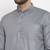 Grey solid cotton blend straight kurta for men
