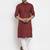 Maroon solid cotton blend straight kurta for men