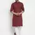 Maroon solid cotton blend straight kurta for men