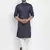Navyblue solid cotton blend straight kurta for men
