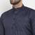 Navyblue solid cotton blend straight kurta for men