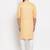 Peach solid cotton blend straight kurta for men