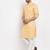 Peach solid cotton blend straight kurta for men