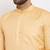 Peach solid cotton blend straight kurta for men