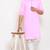 Pink solid cotton blend straight kurta for men