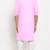 Pink solid cotton blend straight kurta for men