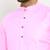 Pink solid cotton blend straight kurta for men