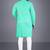 Seagreen solid cotton blend straight kurta for men