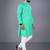 Seagreen solid cotton blend straight kurta for men
