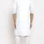 White solid cotton blend straight kurta for men