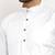 White solid cotton blend straight kurta for men