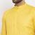 Yellow solid cotton blend straight kurta for men