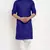 Royalblue solid cotton blend straight kurta for men