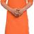 Orange solid cotton blend straight kurta for men
