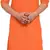 Orange solid cotton blend straight kurta for men