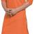 Orange solid cotton blend straight kurta for men