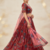 Red Taby Silk Embroidered & Printed Lehenga Set