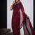 Maroon color fendy satin silk two tone zircon cut dana handwork saree
