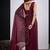 Maroon color fendy satin silk two tone zircon cut dana handwork saree