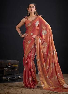 Fenta fendi silk blend two ton with foil handwork zircon work saree 1