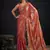 Fenta color fendi silk blend two ton with foil handwork zircon work saree
