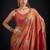 Fenta color fendi silk two ton with foil handwork zircon work saree