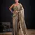 Grey color fendi silk two ton with foil handwork zircon work saree