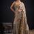 Grey color fendi silk two ton with foil handwork zircon work saree