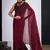 Maroon color fendy silk blend two tone zircon sequence butta work saree