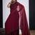Maroon color fendy silk two tone zircon sequence butta work saree