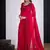 Rani color fendy silk blend two tone zircon sequence butta work saree