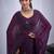 Purple color fendy satin silk two tone zircon cut dana & sequence hand work saree