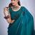 Rama color fendy satin silk two tone zircon cut dana & sequence hand work saree