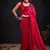 Rani color fendy satin silk blend two tone zircon sequence handwork saree