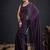 Purple color fendy satin silk two tone zircon sequence handwork saree