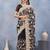 Black color net resham embroidered & handwork zircon work saree