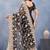 Black color net resham embroidered & handwork zircon work saree