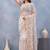 White color net resham embroidered & handwork zircon work saree