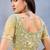 Lemon yellow color net resham embroidered & handwork zircon work saree