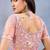 Dusty pink color net resham embroidered & handwork zircon work saree