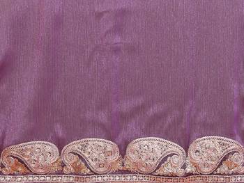 sitara silk blend embroidery work saree with unstitched gota patti blouse 5