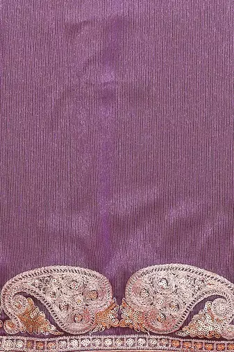 sitara silk blend embroidery work saree with unstitched gota patti blouse
