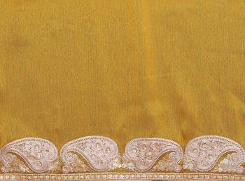 sitara silk blend embroidery work saree with unstitched gota patti blouse 3