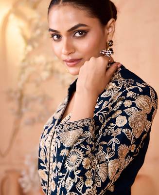 Floral Embroidered Thread Work Ready To Wear Lehenga & Choli Free Size Upto 42 2